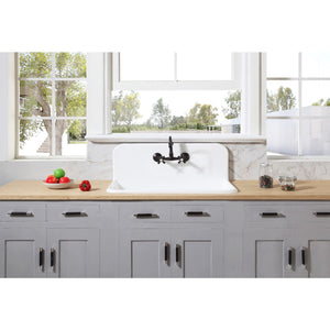 Arcticstone 36-Inch Solid Surface White Stone 2-Hole Single Bowl Top-Mount Kitchen Sink