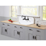 Arcticstone 36-Inch Solid Surface White Stone 2-Hole Single Bowl Top-Mount Kitchen Sink