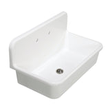 Arcticstone 36-Inch Solid Surface White Stone 2-Hole Single Bowl Top-Mount Kitchen Sink