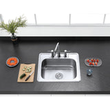 Studio 25-Inch Stainless Steel Self-Rimming 3-Hole Single Bowl Drop-In Kitchen Sink