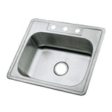 Studio 25-Inch Stainless Steel Self-Rimming 3-Hole Single Bowl Drop-In Kitchen Sink