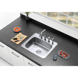 Studio 25-Inch Stainless Steel Self-Rimming 4-Hole Single Bowl Drop-In Kitchen Sink