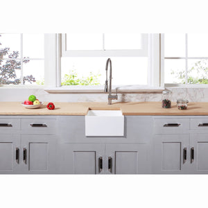 Arcticstone 15-Inch Solid Surface White Stone Undermount Single Bowl Farmhouse Bar Sink