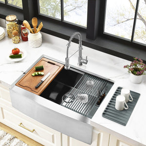 Uptowne 33-Inch Farmhouse Kitchen Sink with Drain