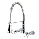 Essex Double-Handle 2-Hole Wall-Mount Pre-Rinse Bridge Kitchen Faucet