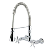 Hamilton Double-Handle 2-Hole Wall-Mount Pre-Rinse Bridge Kitchen Faucet