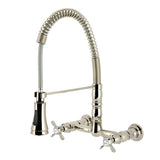 Essex Double-Handle 2-Hole Wall-Mount Pre-Rinse Bridge Kitchen Faucet