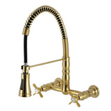 Essex Double-Handle 2-Hole Wall-Mount Pre-Rinse Bridge Kitchen Faucet