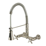 Essex Double-Handle 2-Hole Wall-Mount Pre-Rinse Bridge Kitchen Faucet