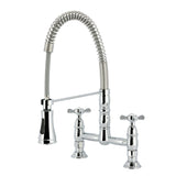 Essex Double-Handle 2-Hole Deck-Mount Pre-Rinse Bridge Kitchen Faucet