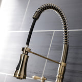 Heritage Double-Handle 2-Hole Deck-Mount Pre-Rinse Bridge Kitchen Faucet