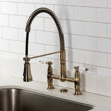 Bel-Air Double-Handle 2-Hole Deck-Mount Pre-Rinse Bridge Kitchen Faucet