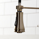 Bel-Air Double-Handle 2-Hole Deck-Mount Pre-Rinse Bridge Kitchen Faucet