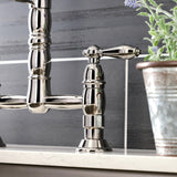 Heritage Double-Handle 2-Hole Deck-Mount Pre-Rinse Bridge Kitchen Faucet