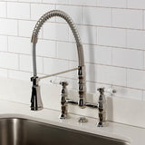 Bel-Air Double-Handle 2-Hole Deck-Mount Pre-Rinse Bridge Kitchen Faucet