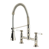 Bel-Air Double-Handle 2-Hole Deck-Mount Pre-Rinse Bridge Kitchen Faucet