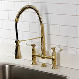 Bel-Air Double-Handle 2-Hole Deck-Mount Pre-Rinse Bridge Kitchen Faucet