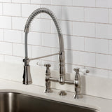 Bel-Air Double-Handle 2-Hole Deck-Mount Pre-Rinse Bridge Kitchen Faucet