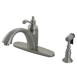 Templeton Single-Handle 2-or-4 Hole Deck Mount Kitchen Faucet with Brass Side Sprayer