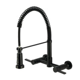 Continental Double-Handle Wall-Mount Pre-Rinse Bridge Kitchen Faucet