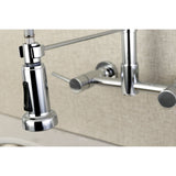 Concord Double-Handle 2-Hole Wall-Mount Pre-Rinse Bridge Kitchen Faucet