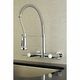 Concord Double-Handle 2-Hole Wall-Mount Pre-Rinse Bridge Kitchen Faucet