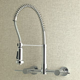 Concord Double-Handle 2-Hole Wall-Mount Pre-Rinse Bridge Kitchen Faucet