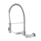 Concord Double-Handle 2-Hole Wall-Mount Pre-Rinse Bridge Kitchen Faucet