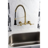 Concord Double-Handle 2-Hole Wall-Mount Pre-Rinse Bridge Kitchen Faucet