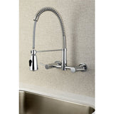 Concord Double-Handle 2-Hole Wall-Mount Pre-Rinse Bridge Kitchen Faucet