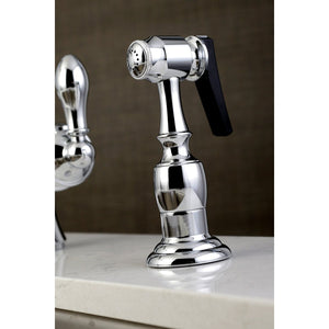 American Classic Single-Handle 2-or-4 Hole Deck Mount Kitchen Faucet with Brass Sprayer