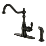 American Classic Single-Handle 2-or-4 Hole Deck Mount Kitchen Faucet with Side Sprayer