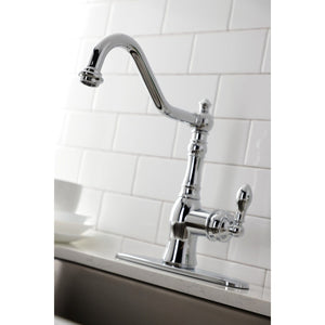 American Classic Single-Handle 2-or-4 Hole Deck Mount Kitchen Faucet with Brass Side Sprayer