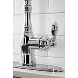 American Classic Single-Handle 2-or-4 Hole Deck Mount Kitchen Faucet with Brass Sprayer