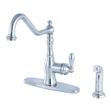 American Classic Single-Handle 2-or-4 Hole Deck Mount Kitchen Faucet with Side Sprayer