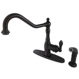 American Classic Single-Handle 2-or-4 Hole Deck Mount Kitchen Faucet with Side Sprayer