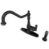 American Classic Single-Handle 2-or-4 Hole Deck Mount Kitchen Faucet with Side Sprayer