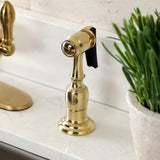 American Classic Single-Handle 2-or-4 Hole Deck Mount Kitchen Faucet with Brass Sprayer