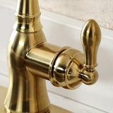 American Classic Single-Handle 2-or-4 Hole Deck Mount Kitchen Faucet with Brass Sprayer