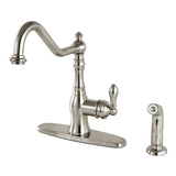 American Classic Single-Handle 2-or-4 Hole Deck Mount Kitchen Faucet with Side Sprayer