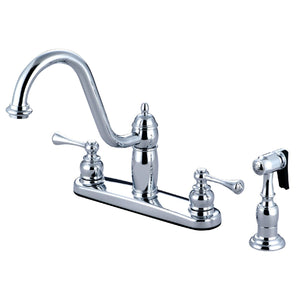 Heritage Two-Handle 4-Hole 8" Centerset Kitchen Faucet with Side Sprayer