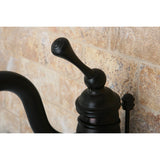 Victorian One-Handle 1-Hole Bathroom Faucet with Deck Plate and Pop-Up Drain