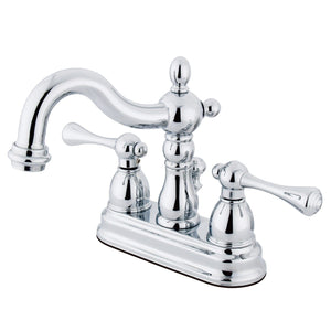 Heritage Double-Handle 3-Hole Deck Mount 4-Inch Centerset Bathroom Faucet with Pop-Up Drain