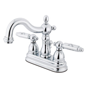 Heritage Double-Handle 3-Hole Deck Mount 4-Inch Centerset Bathroom Faucet with Pop-Up Drain