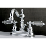 Wilshire Double-Handle 3-Hole Deck Mount 4-Inch Centerset Bathroom Faucet with Pop-Up Drain