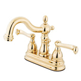 Heritage Double-Handle 3-Hole Deck Mount 4-Inch Centerset Bathroom Faucet with Pop-Up Drain