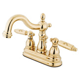 Heritage Double-Handle 3-Hole Deck Mount 4-Inch Centerset Bathroom Faucet with Pop-Up Drain