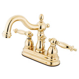 Heritage Double-Handle 3-Hole Deck Mount 4-Inch Centerset Bathroom Faucet with Pop-Up Drain