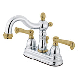 Heritage Double-Handle 3-Hole Deck Mount 4-Inch Centerset Bathroom Faucet with Pop-Up Drain