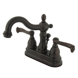 Heritage Double-Handle 3-Hole Deck Mount 4-Inch Centerset Bathroom Faucet with Pop-Up Drain